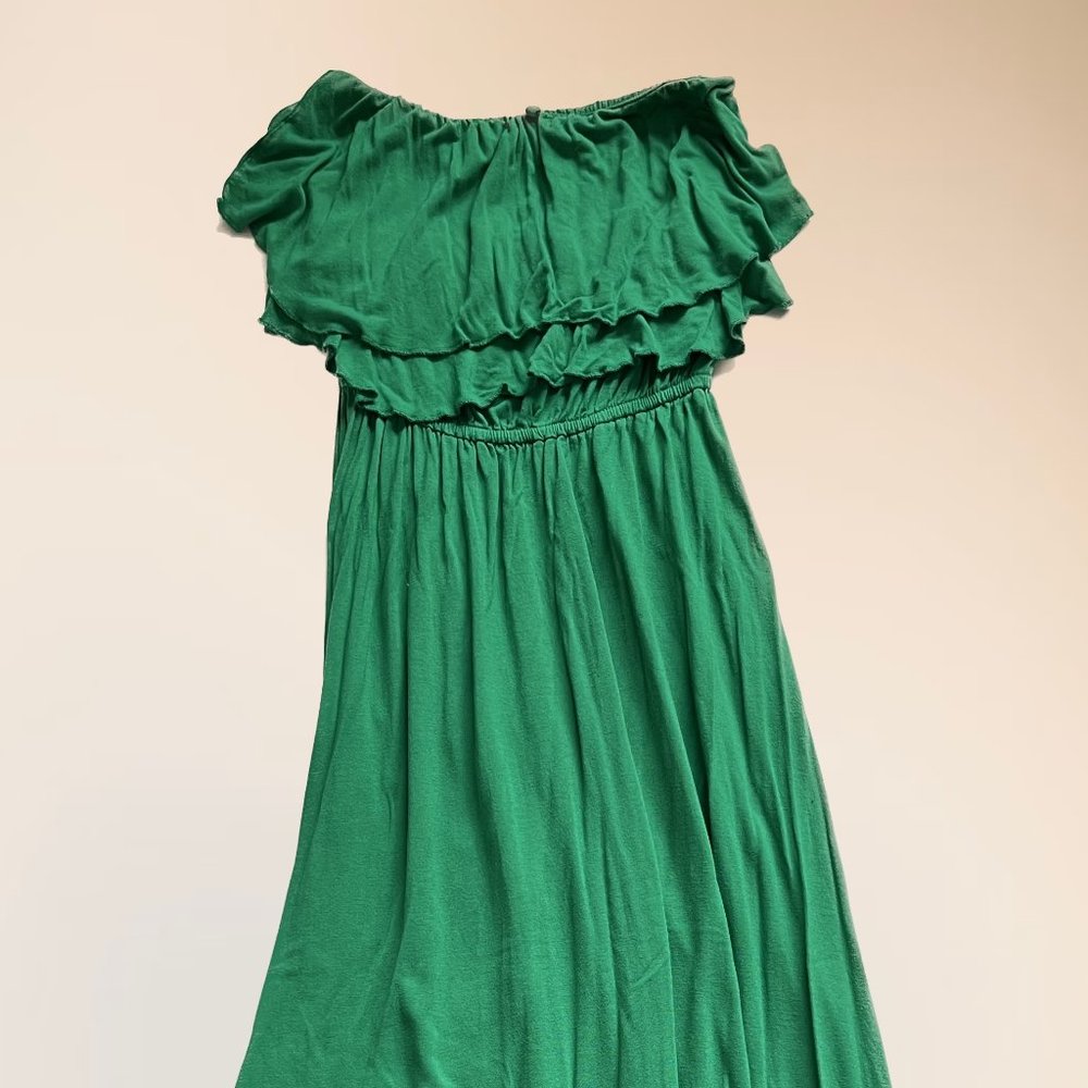 Emerald Green Strapless High Low Dress